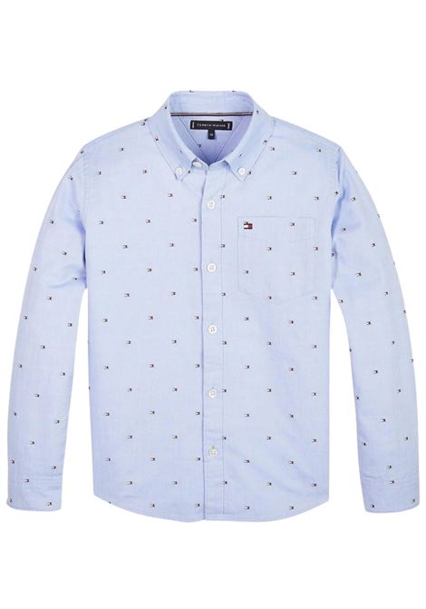 Blue cotton shirt for children TOMMY HILFIGER | KB0KB05410/MOAZZURRO